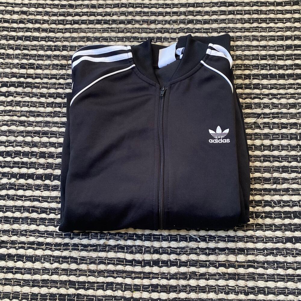 🌿Adidas Primblue Womens Black White Adicolor Classic SST Track Jacket L